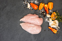 2 x Chicken skinless fillets (Plain and Glazed/marinated options)